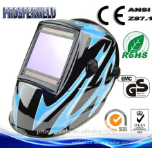 CE EN379 Approved Patentierte Design-Schweißmaske, 4 Sensoren Solar Auto Darkening Schweißhelm mit Decals